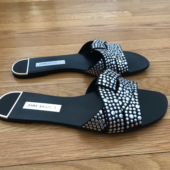 Silver Studded Slides